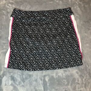 Coral Bay Golf Skort Black/White/Pink with Panty Lining Size Large